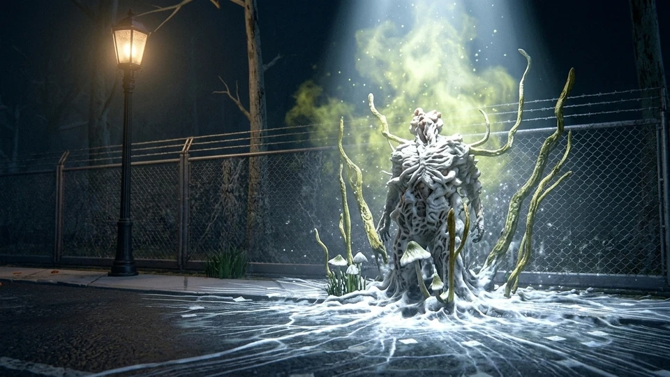 Breeders and Spore Towers — white cocooned mycelial vector