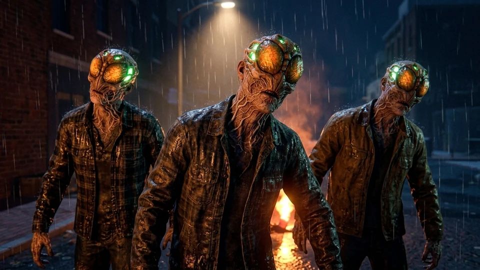 The Walkers — phototactic swarm hosts in Kersey Falls